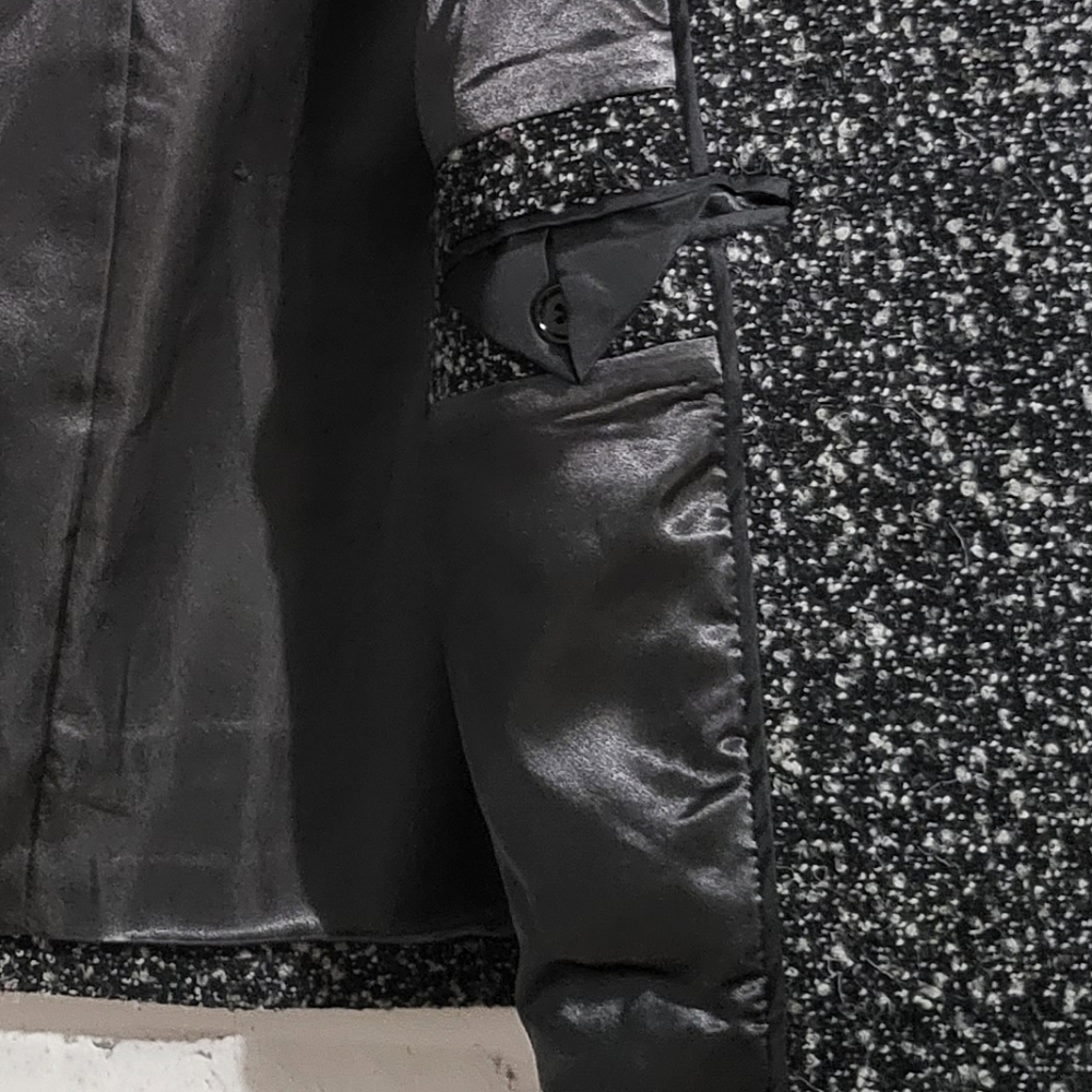 J. Crew Boucle Tweed Funnel Neck Cropped Wool-Blend Jacket Grey Marl size‎ 0 - Picture 8 of 11